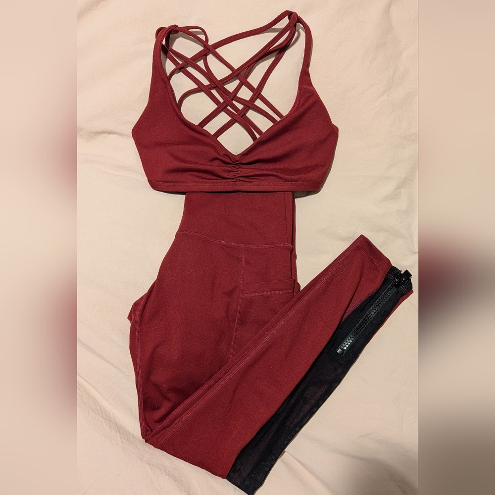 POPFLEX Deep Red Activewear Set